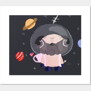 Space Pug Posters and Art